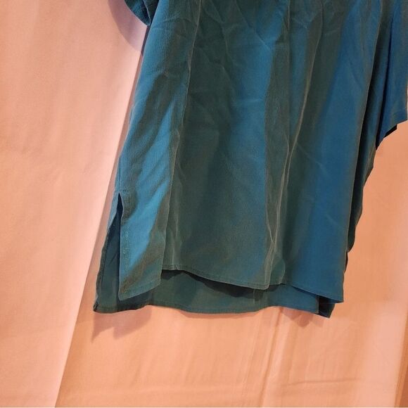 Spencer Jeremy vintage 100% silk blue blouse M - Picture 3 of 5